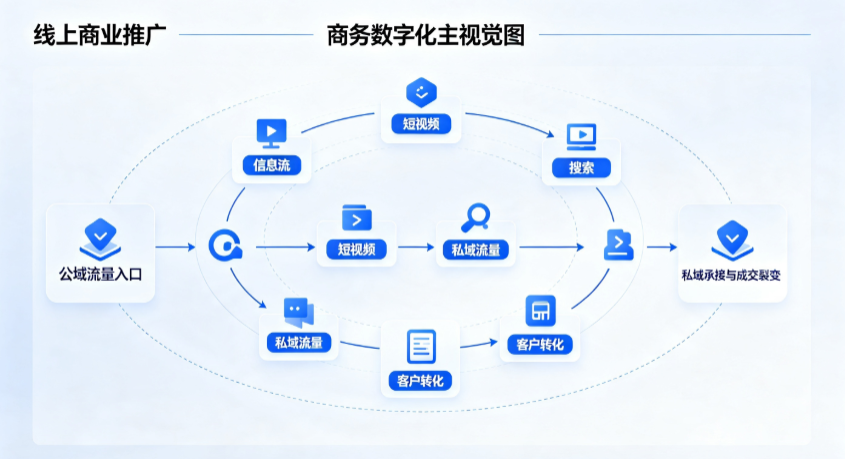云溪区线上商业推广怎么做？全域流量闭环搭建与低成本转化实战指南